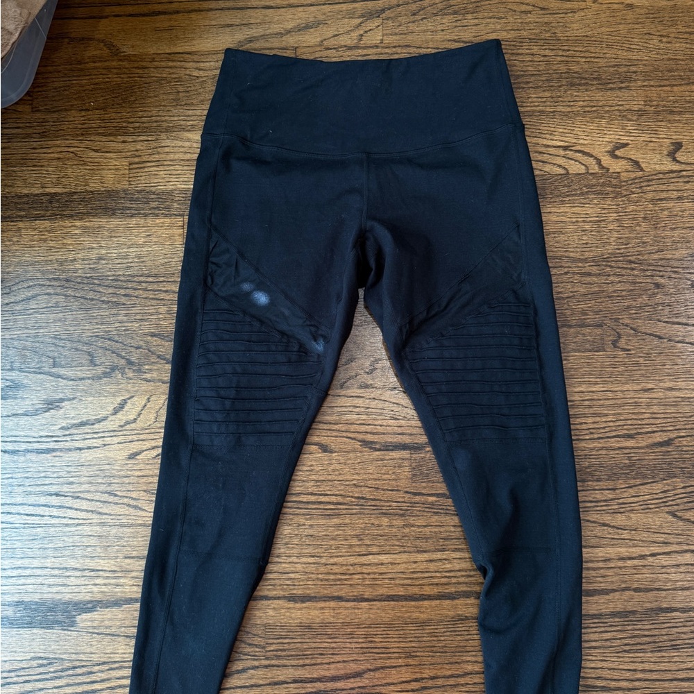 Zella Black High-Waisted Moto Leggings